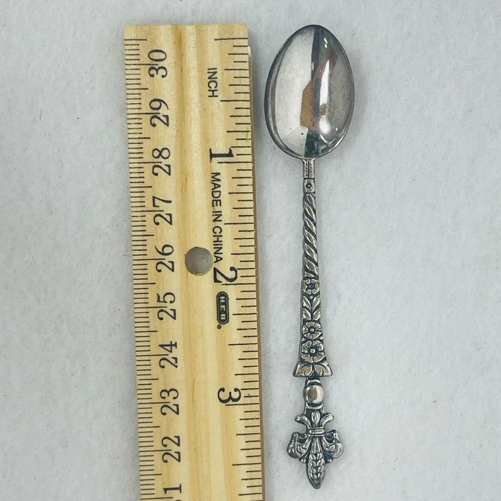 Unbranded Spoon Unisex OS Fleur-de-Lis Silver Ornate Floral Vintage Excellent